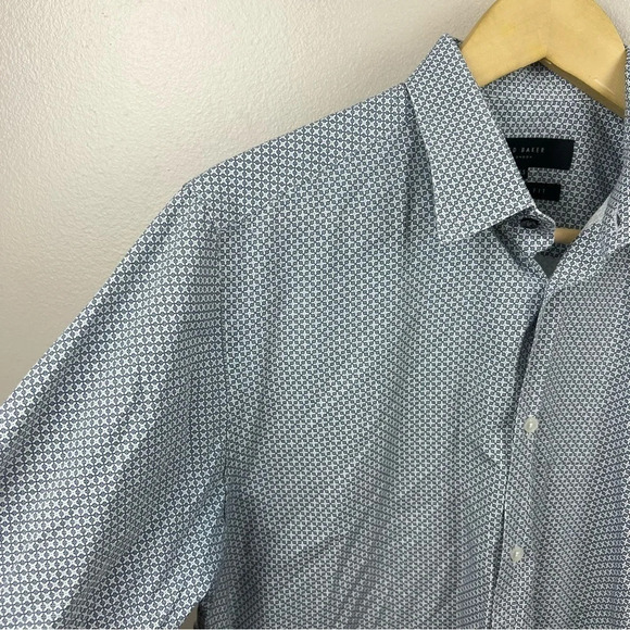 Ted Baker Button Up Dress Shirt Mens Size 15.5 Blue Work Career Professional - Picture 7 of 9